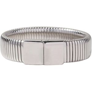 Marama - armband Luna RVS - bangle - nikkelvrij - brede damesarmband - zilverkleurig