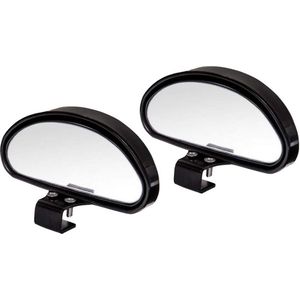 dodehoekspiegel - verstelbare draaihoek - achteruitkijkspiegel - geschikt voor de meeste voertuigen - convexe spiegel - hulpspiegel - rond - 2 stuks