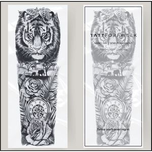 Nep tattoo sleeve leeuw | Tattoo sleeve voor volwassenen | Blijft 15 dagen zitten | tattforaweek