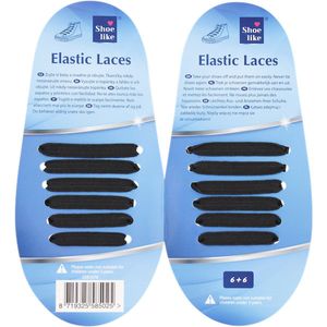 Elastische schoenveters Flexi Lace - Zwart - Kunststof / Elastiek - One Size - Geschikt voor 1 paar schoenen