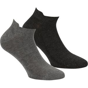 Bamboe Sneaker Sokken Met Lipje 6-Pack - Grijs - Maat 36-40 - Lage Bamboesokken Voor Frisse Droge Voeten - Dames / Heren