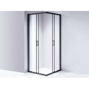 Mawialux douchecabine 90x90x190cm - Schuifdeur - 6mm veiligheidsglas met nano coating - Vierkant - Mat Zwart - Florida 90 MZ