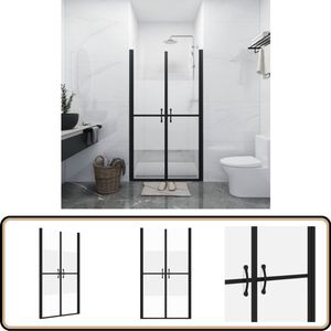 vidaXL Douchedeur ESG Halfmat 78-81x190cm Douchedeur - Badkamerinrichting - Glazen Douchedeur - Veiligheidsglas - Aluminium Douchedeur