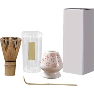 Bovista Matcha Set - Starterkit - Klopper - Matcha Thee Set - Matcha Whisk - 3 stuk - Wit