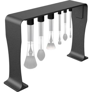 Make-upkwastenhouder met magnetische, make-up-kwastenhouder, droogstandaard met 12 vakken, draagbare kwasten, display-organizer met magneetdoppen voor make-up, kwast