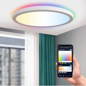 Calex Halo Slimme Plafonnière - Smart Plafondlamp 40cm - RGB en Warm Wit Licht - Wit