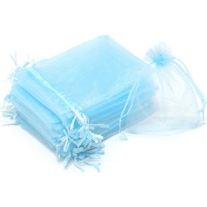 Fako Bijoux® - Organza Zakjes - 10x15cm - Lichtblauw - 100 Stuks