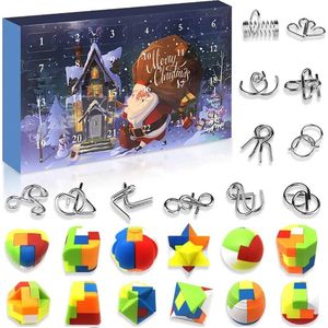 Stemap® Kerst Countdown Kalender met Brein Puzzels | Geschenken Puzzel Speelgoed | Advent Voor Kinderen en Volwassenen