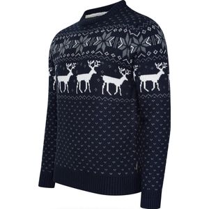 Cappuccino Italia - Heren Sweaters Noorse Trui - Blauw - Maat XL