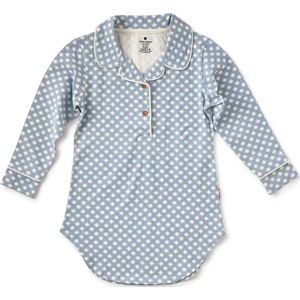 Little Label Pyjama Meisjes Maat 98-104/4Y - lichtblauw, wit - Twinkle - Nachthemd - Slaapshirt - Zachte BIO Katoen