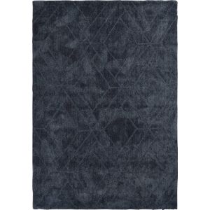 Vercai Rugs Jay Collectie - Hoogpolig Vloerkleed - Microfiber Tapijt voor Woonkamer - Microfiber Polyester - Blauw - 70x140 cm