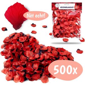 Rozenblaadjes - Rood - Neppe Blaadjes - 500 Stuks - Romantische Decoratie