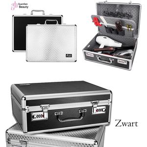 Beautycase / Beautykoffer Zwart Kleur - Functioneel - Aluminium Mobiel - Alle beautygereedschappen- Kapper - Tattoo - Nagel - Visagie - Make-up - Cosmetica - Schmink - Beauty case / Beauty koffer Portable