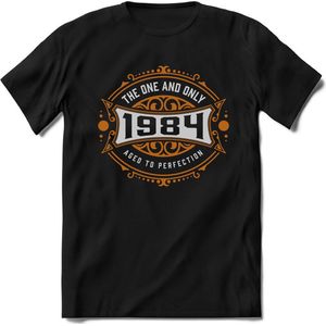1984 The One And Only | Feest Kado T-Shirt Heren - Dames | Goud - Zilver | Perfect Verjaardag Cadeau Shirt | Grappige Spreuken - Zinnen - Teksten |