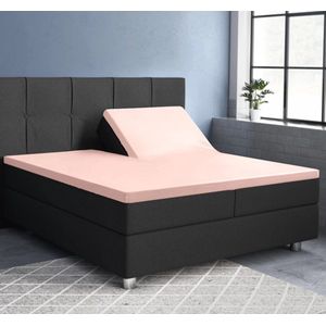 Zijdezachte Katoen/Satijn Lits-jumeaux Splittopper Hoeslaken Rozes-s180x220s-sGlanzend En Luxes-sAdemend En Duurzaam