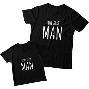 Matching kerstshirts Vader & Zoon/Dochter | Fijne kerst man | maat: vader XL kind 80 | matching kleding