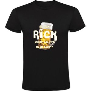Ik ben Rick, waar blijft mijn bier Heren T-shirt - cafe - kroeg - feest - festival - zuipen - drank - alcohol