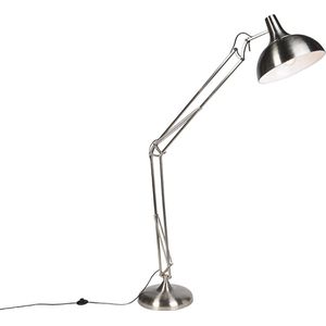 QAZQA hobby fl - Moderne LED Smart Vloerlamp | Staande Lamp incl. wifi - 1 lichts - H 180 cm - Staal - Woonkamer | Slaapkamer
