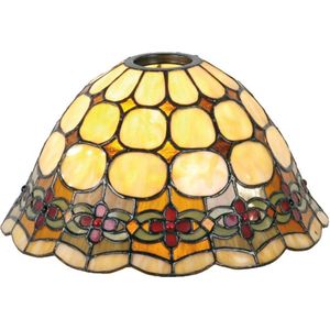 Lampenkap Tiffany Ø 25*15 cm Beige Rood Glas Driehoek Glazen Lampenkap Glas in Lood