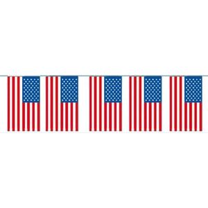Papieren slinger Amerika 4 meter - Amerikaanse vlag - USA Supporter feestartikelen - Landen decoratie/versiering