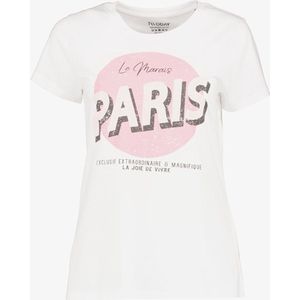 TwoDay dames T-shirt met tekstopdruk wit - Maat XL