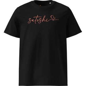 Satoshi Love- Bitcoin T-shirt - Unisex - 100% Biologisch Katoen - Kleur Zwart - Maat S | Bitcoin cadeau| Crypto cadeau| Bitcoin T-shirt| Crypto T-shirt| Crypto Shirt| Bitcoin Shirt| Bitcoin Merch| Crypto Merch| Bitcoin Kleding