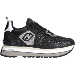 Dames Sneakers Liu Jo Maxi Wonder 24 Glitter Zwart - Maat 37