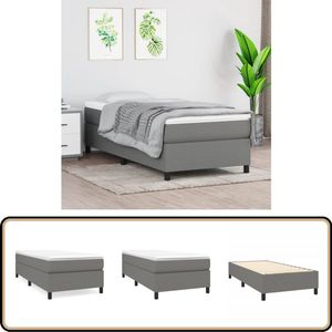 vidaXL Bedframe 80x200 cm Stof Donkergrijs Boxspring Frame - Bed Frame - Donkere Kleuren - Stoffen Bedframe - Slaapkamer Meubels