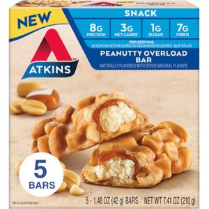 Atkins | Snack Bar | Peanutty Overload | Doos | 5 x 42 g
