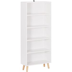 Rootz moderne boekenkast met 5 vakken - vrijstaand rek - opbergorganisator - krasbestendig, waterafstotend, ruimtebesparend - 60 cm x 144 cm x 24 cm