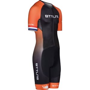 BTTLNS trisuit - triathlon pak - trisuit korte mouw heren - Typhon 2.0 - zwart-oranje - XS