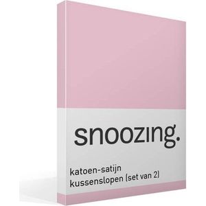 Snoozing - Katoen-satijn - Kussenslopen - Set van 2 - 40x60 cm - Roze