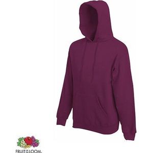 Fruit of the Loom Hoodie Burgundy Maat L dubbellaagse capuchon