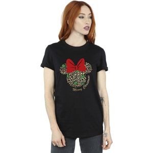 Disney Dames/Dames Minnie Mouse Luipaard Kerst Katoenen Vriendje T-shirt