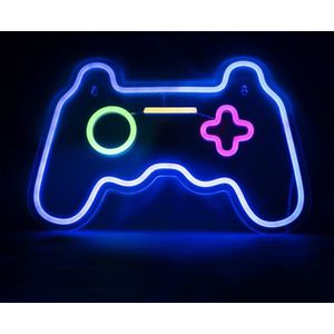 Controller Neon Wandlamp - LED - Inclusief 2 ophanghaakjes - Game Controller - Neon Verlichting - Nachtlampje - Gaming - Kinderkamer - Sfeerverlichting - Led lamp - Mancave