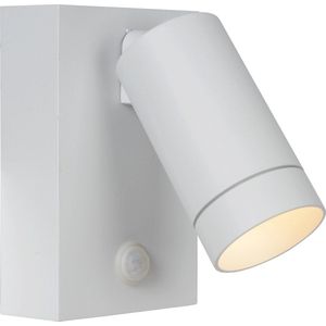 Lucide TAYLOR - Wandspot / Wandlamp Binnen/Buiten - 1xGU10 - IP54 - Bewegingssensor - Wit