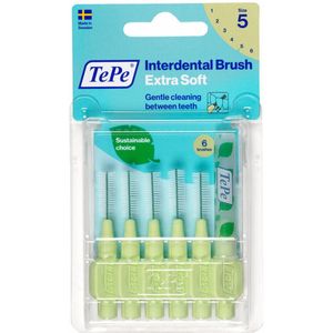 6x TePe Ragers Extra Zacht 0,8 mm Groen blister à 6 stuks