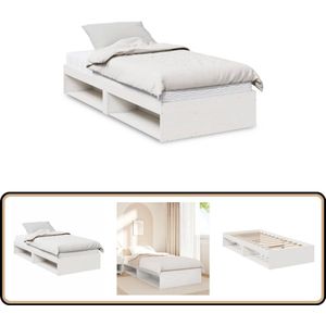 vidaXL Slaapbank met matras 90x200 cm massief grenenhout wit