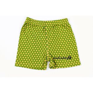 Ducksday - short - pyjama  short - elastische taille - stretch - katoen - unisex - Groen - Sterren -  Funky green – 4  jaar - promo