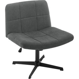 Rootz Bureaustoel met brede zitting - Ergonomische stoel - Verstelbare stoel - Comfortabel, stevig, eenvoudige montage - Corduroy en metaal - 64 cm x 49,5 cm x 41-53 cm