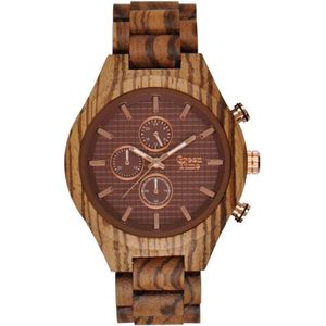 GreenTime Base Zebra - houten horloge voor mannen