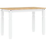 vidaXL - Eettafel - Corona - 112x60x75 - cm - massief - grenenhout - wit