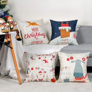 Kussenhoes 45 x 45 cm, katoen/linnen, voor Thanksgiving Day, Halloween, voor thuis en op de bank, slaapkamerdecoratie, 4 stuks, 45 x 45 cm