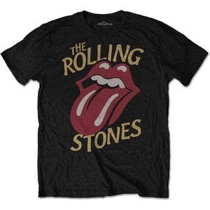 The Rolling Stones - Vintage Typeface Heren T-shirt - M - Zwart