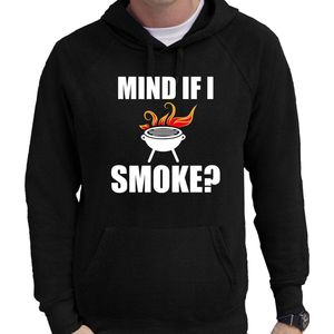 Mind if I smoke bbq / barbecue hoodie zwart - cadeau sweater met capuchon voor heren - verjaardag / vaderdag kado M