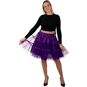 PartyXplosion - Dans & Entertainment Kostuum - Betoverende Heksachtige Petticoat Paars 65 Centimeter Vrouw - Paars - One size - Halloween - Verkleedkleding