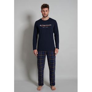 Tom Tailor Pyjama lange broek - 634 Blue - maat L (L) - Heren Volwassenen - 100% katoen- 71345-4009-634-L