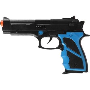 JonoToys Politie speelgoed pistool - kind en volwassenen - verkleed rollenspel - plastic - 22 cm