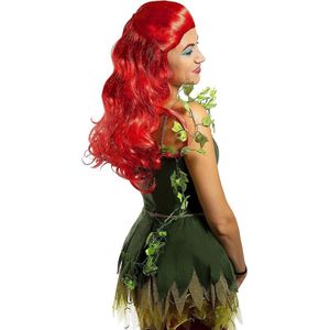 FUNIDELIA Poison Ivy pruik voor vrouwen Superhelden - Rood