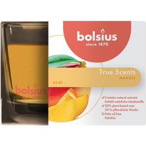 6 stuks Bolsius geurglas mango geurkaarsen 63/90 (24 uur) True Scents